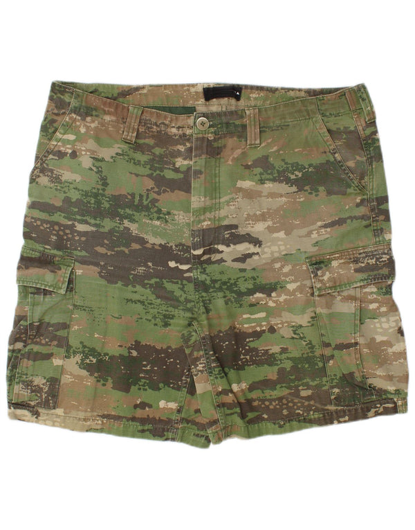 Burton Mens Cargo Shorts W38 XL Algodón De Camuflaje Verde