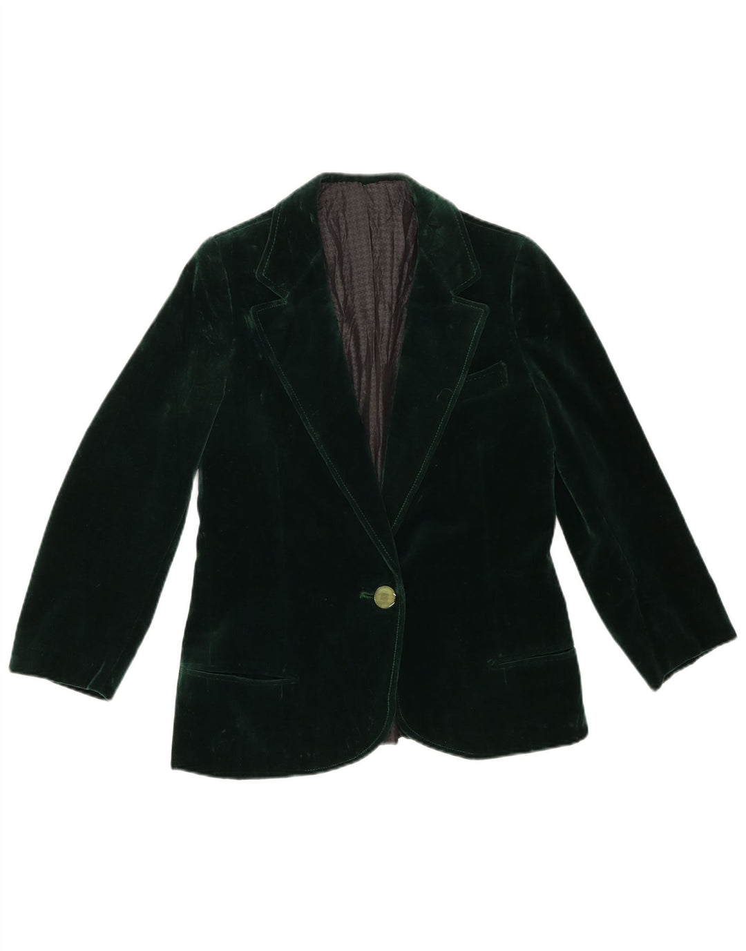 Vintage mujer 1 botón Blazer chaqueta Reino Unido 10 pequeño verde