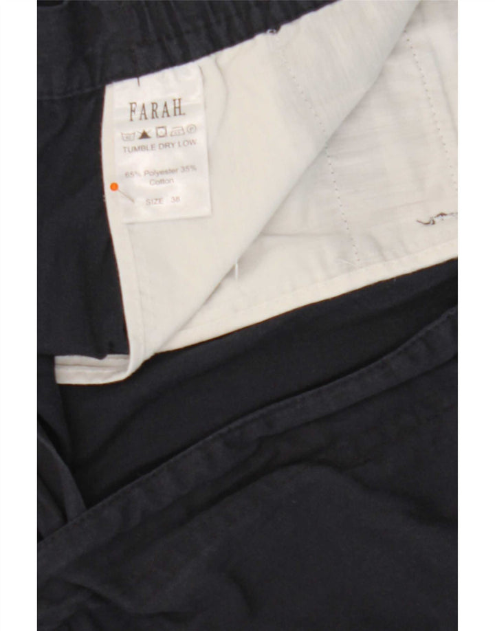 Farah Pantalones cortos chinos para hombre W38 XL Poliéster azul marino