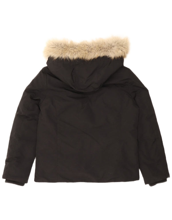 Tommy Hilfiger Chaqueta acolchada con capucha para mujer UK 46 Grande Poliamida negra
