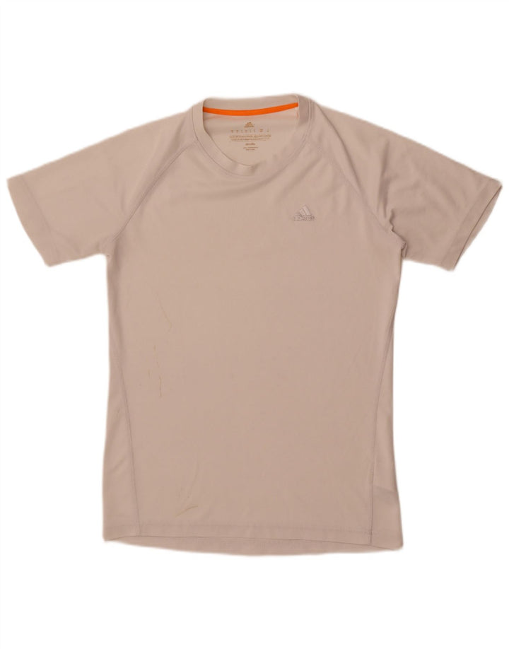 Adidas Mens Climalite Camiseta Top Pequeño Blanco Poliéster