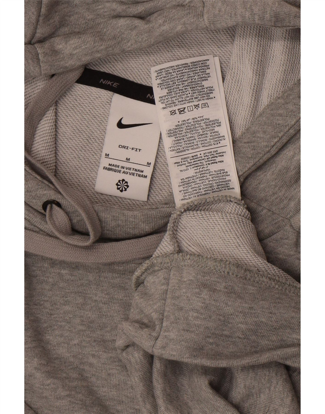 Nike Hombre Dri Fit Sudadera Con Capucha Jersey Gris Medio Algodón