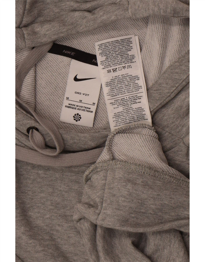Nike Hombre Dri Fit Sudadera Con Capucha Jersey Gris Medio Algodón