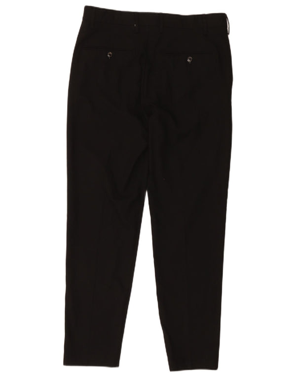 Zara Pantalón de traje ajustado para hombre EU 40 Medium W31 L27 Poliéster negro