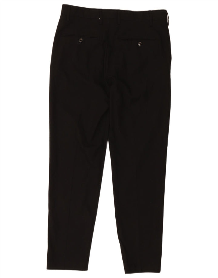 Zara Pantalón de traje ajustado para hombre EU 40 Medium W31 L27 Poliéster negro
