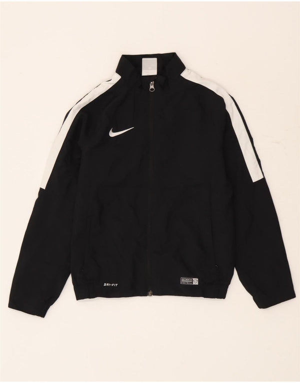 Nike Boys Dri Fit Chándal Top Chaqueta 8-9 años Pequeño Negro Colorblock