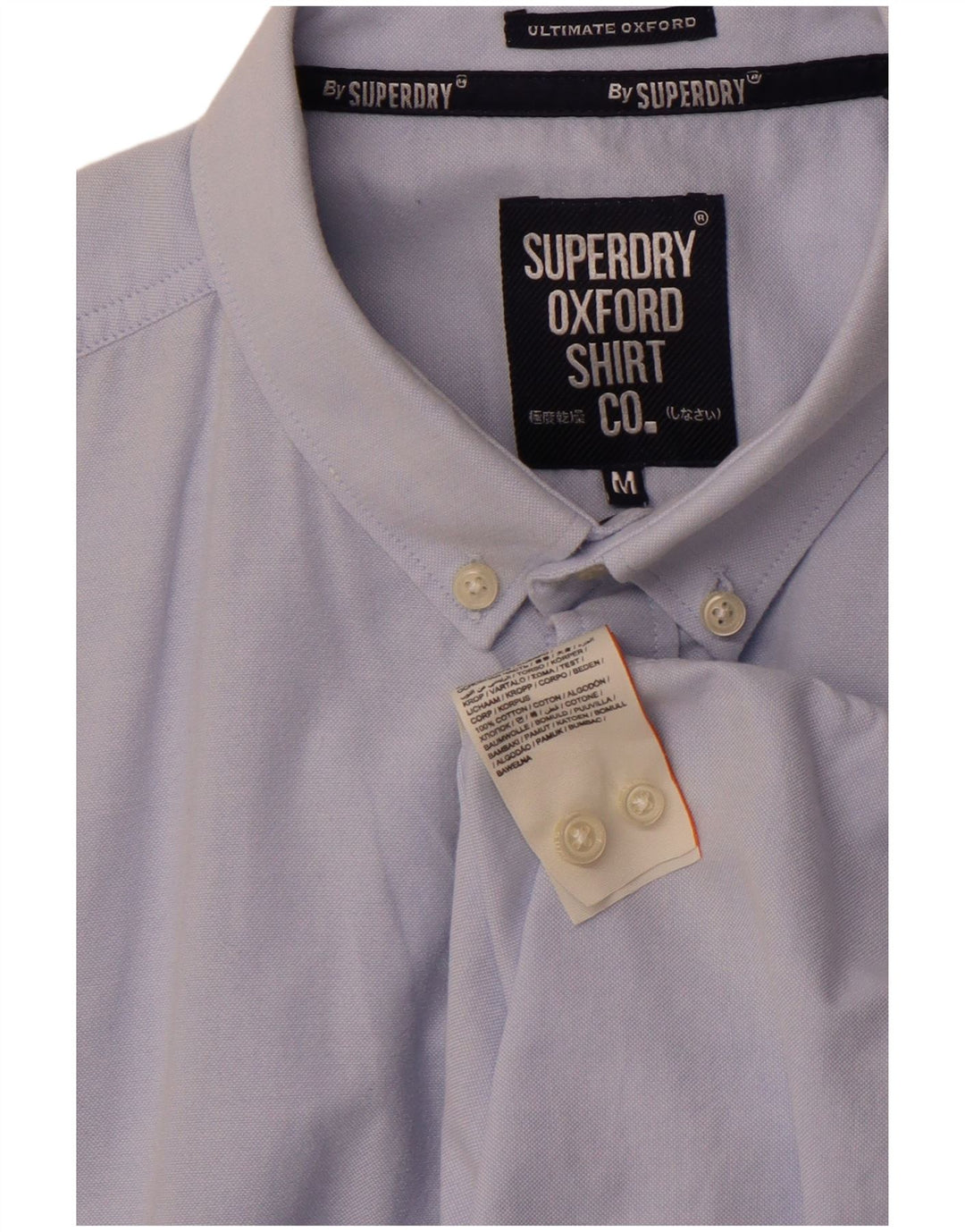 SUPERDRY Camisa Manga Corta Hombre Algodón Azul Medio