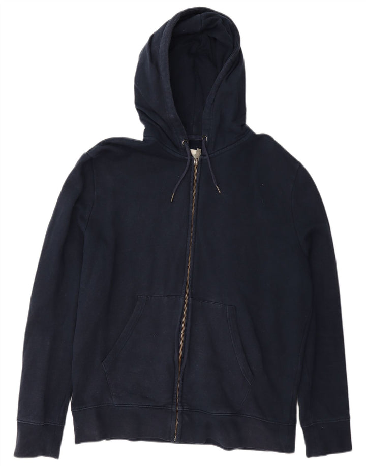 Marks & Spencer - Sudadera con capucha y cremallera para hombre, talla grande, algodón azul marino