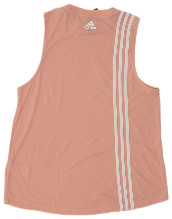 ADIDAS Womens Vest Top UK 16/18 Large Pink Cotton
