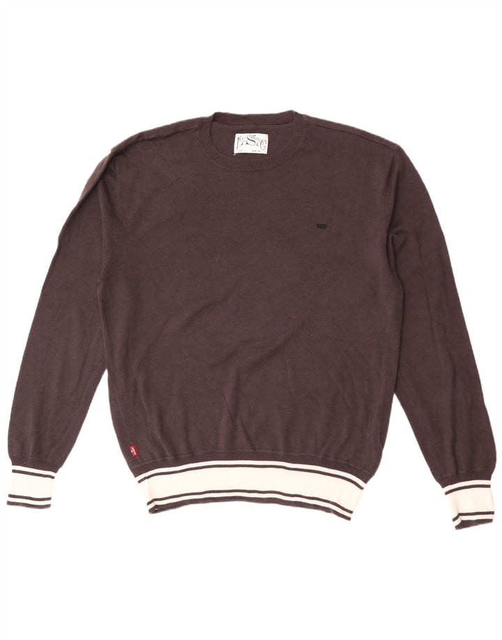 Levi's Jersey de cuello redondo para hombre XL Algodón marrón