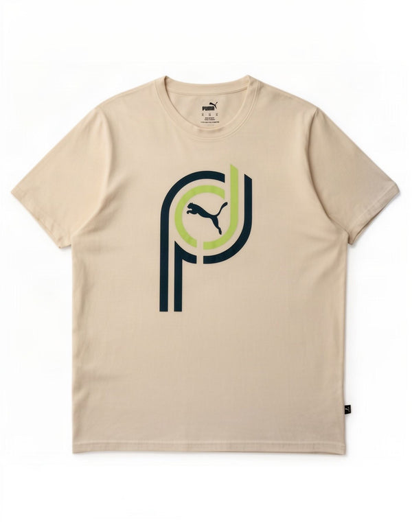Puma Camiseta gráfica para hombre Top XL Algodón blanco