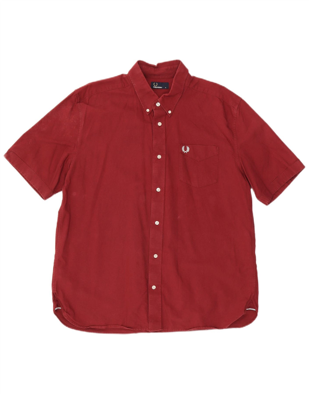 Fred Perry Camisa Manga Corta Hombre XL Granate Algodón