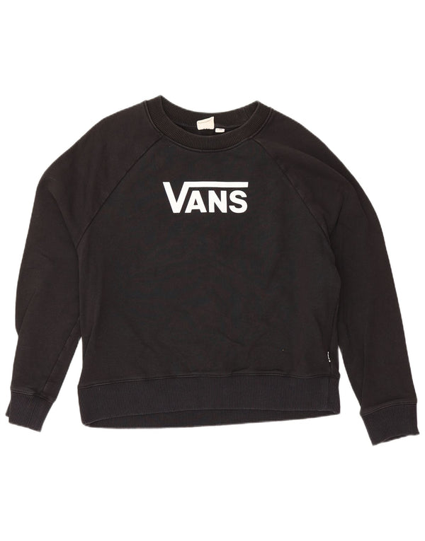 Vans Mujer Graphic Loose Fit Sudadera Jumper UK 6 XS Algodón Negro