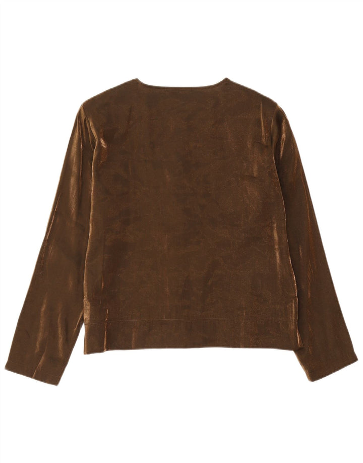 Blusa vintage para mujer EU 40 Viscosa marrón medio