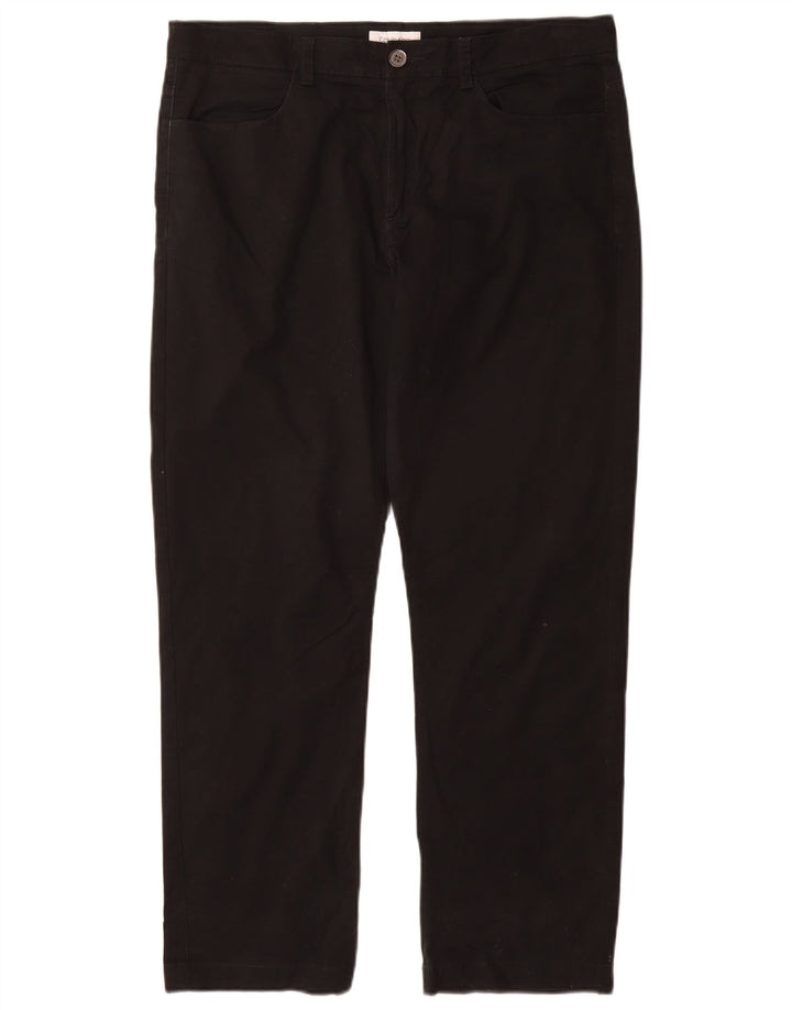 CALVIN KLEIN Pantalón casual recto para hombre W34 L30 Algodón negro