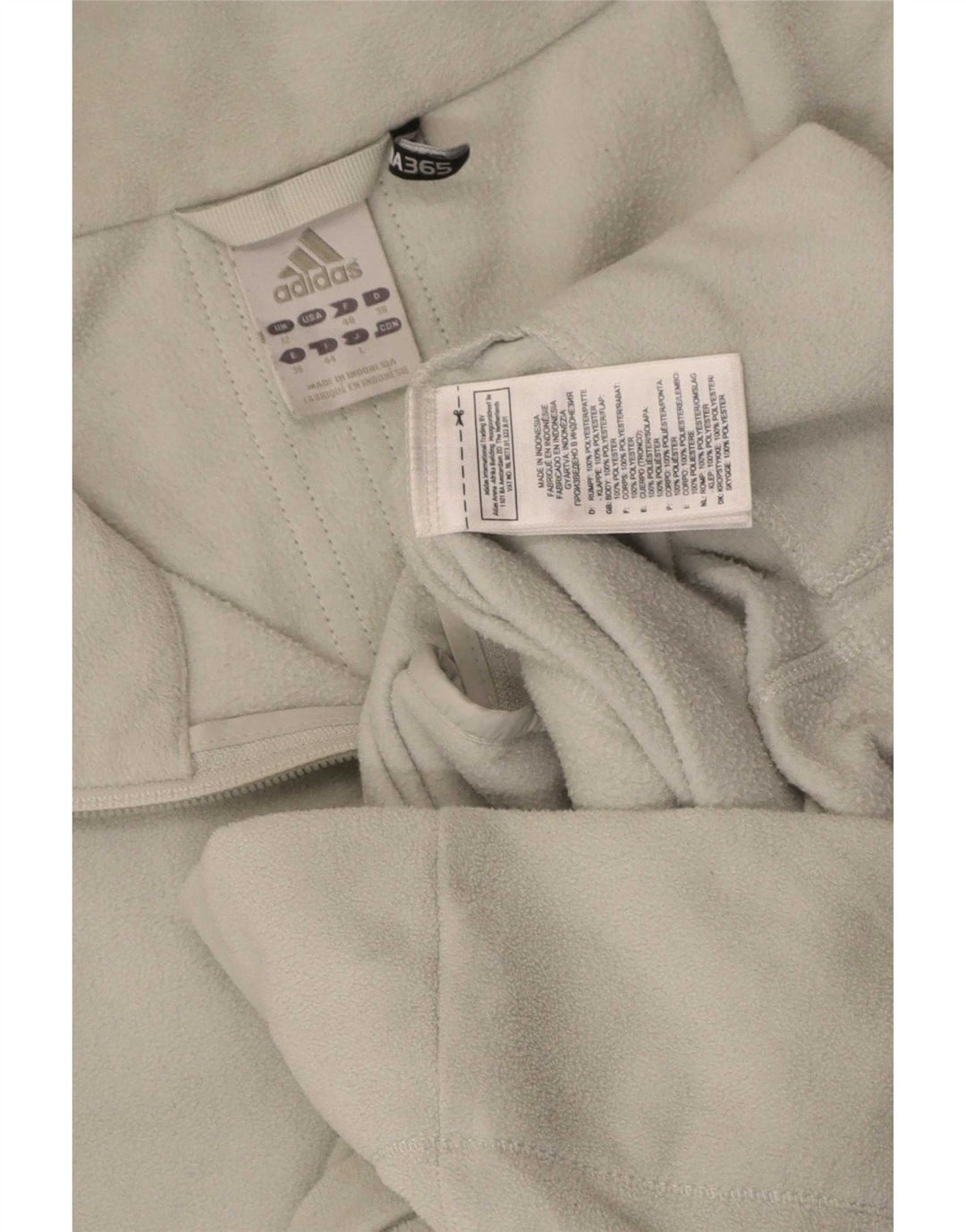 Adidas Chaqueta polar para mujer UK 12 Poliéster a rayas gris medio