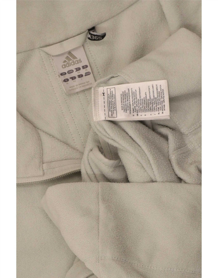 Adidas Chaqueta polar para mujer UK 12 Poliéster a rayas gris medio