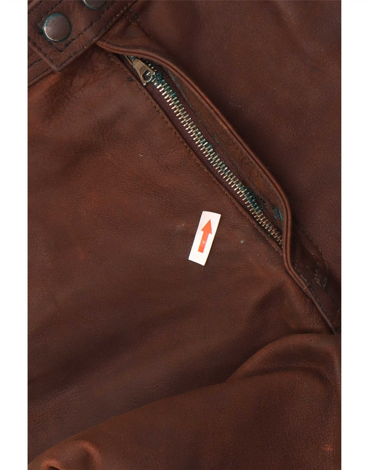 American Eagle Pantalones Rectos De Cuero Para Hombre W36 L32 Marrón