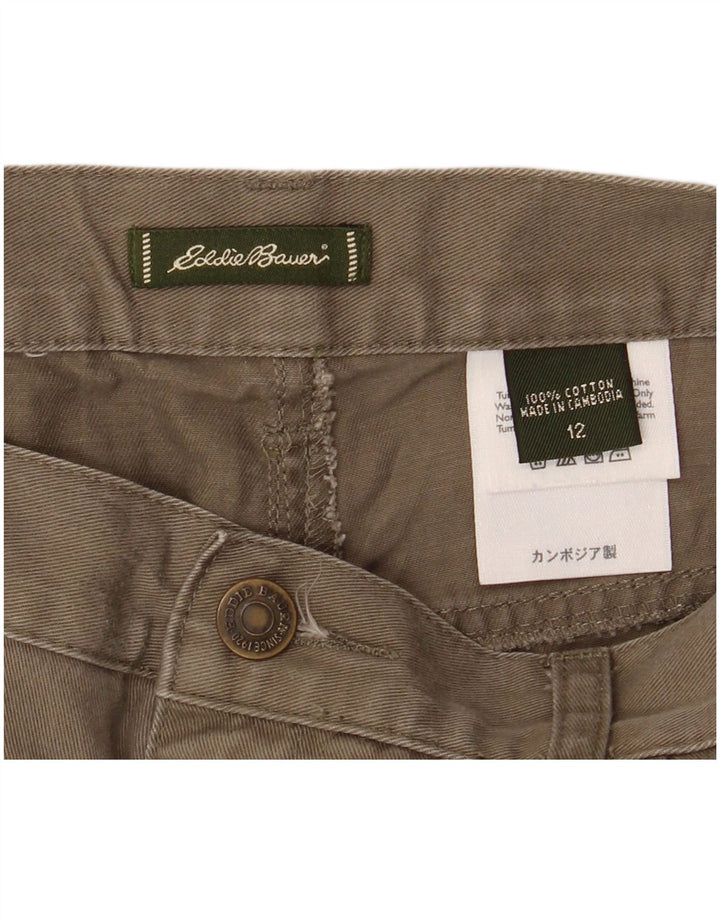 EDDIE BAUER Pantalones cortos de cintura alta para mujer US 12 Large W32 L24 Verde