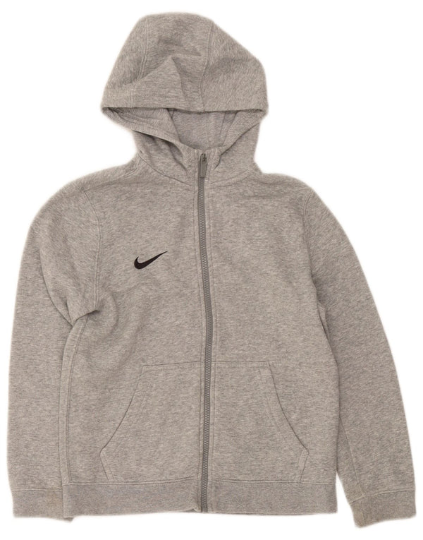 Nike Sudadera con capucha y cremallera para niños de 10 a 11 años, algodón moteado gris medio