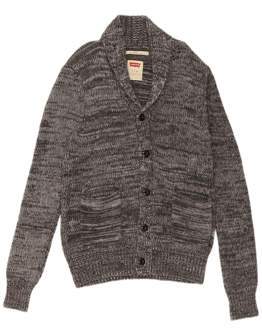 Levi's Hombre Slim Fit Cárdigan Suéter Pequeño De Viscosa Gris Moteada