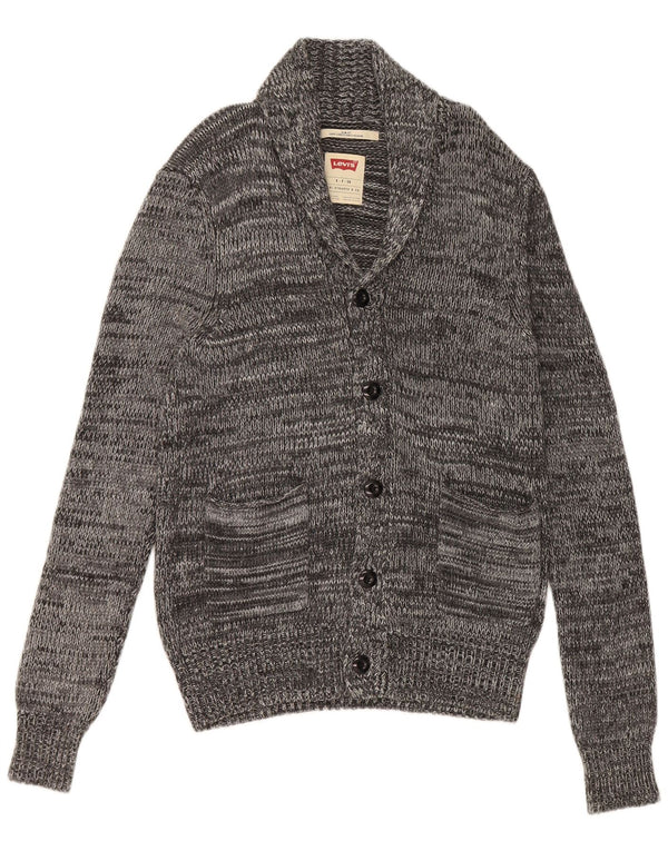 Levi's Hombre Slim Fit Cárdigan Suéter Pequeño De Viscosa Gris Moteada