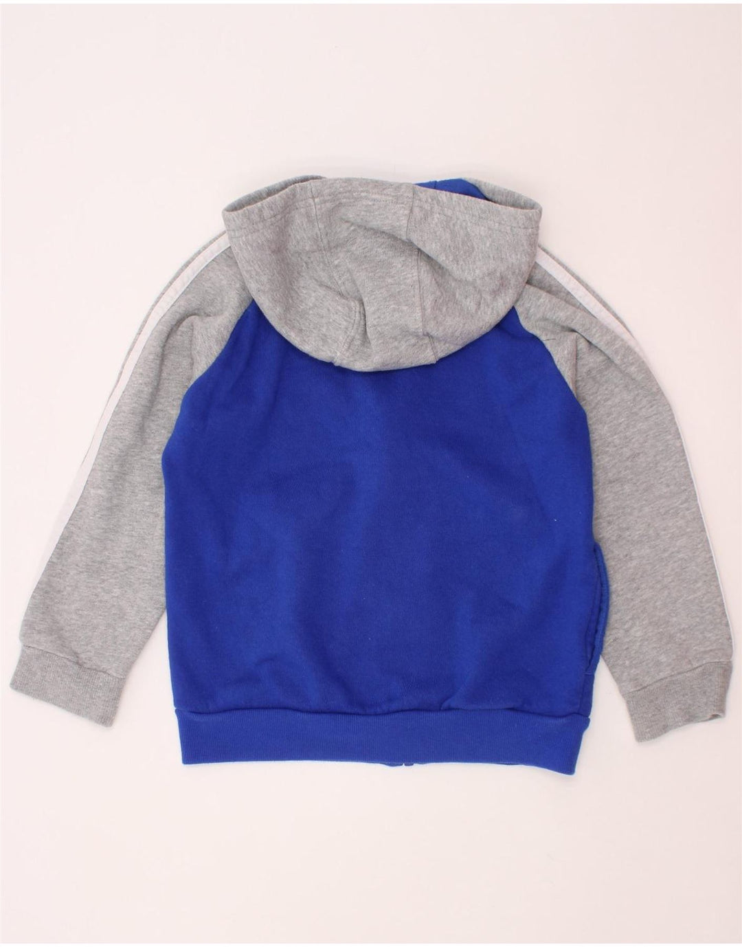 ADIDAS Sudadera con capucha y cremallera para niños 6-7 años Azul Colorblock Algodón