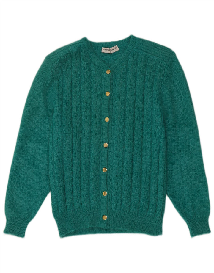 Vintage mujer Cardigan suéter IT 44 Mohair verde medio