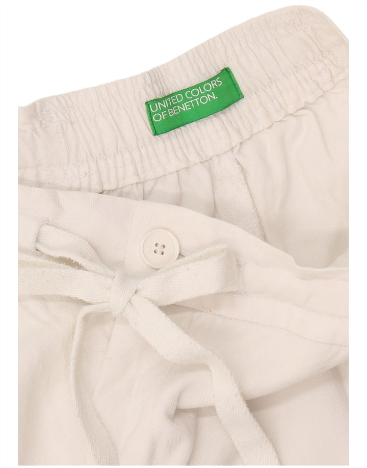 Benetton Pantalones Cortos Chinos W28 Medium Blanco