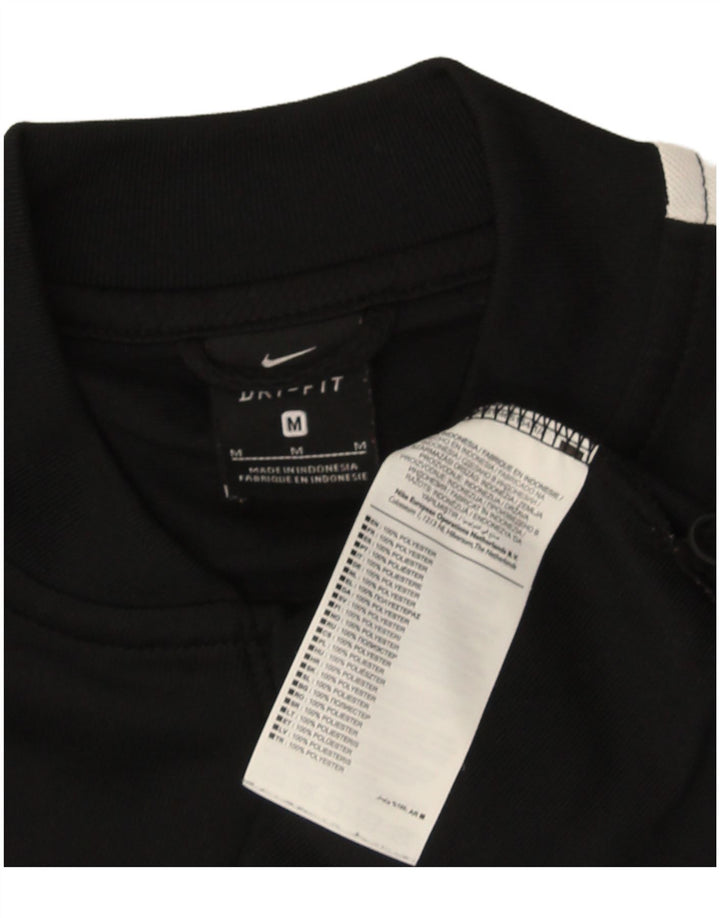 Nike Hombre Dri Fit Chándal Top Chaqueta Mediano Negro Colorblock Poliéster