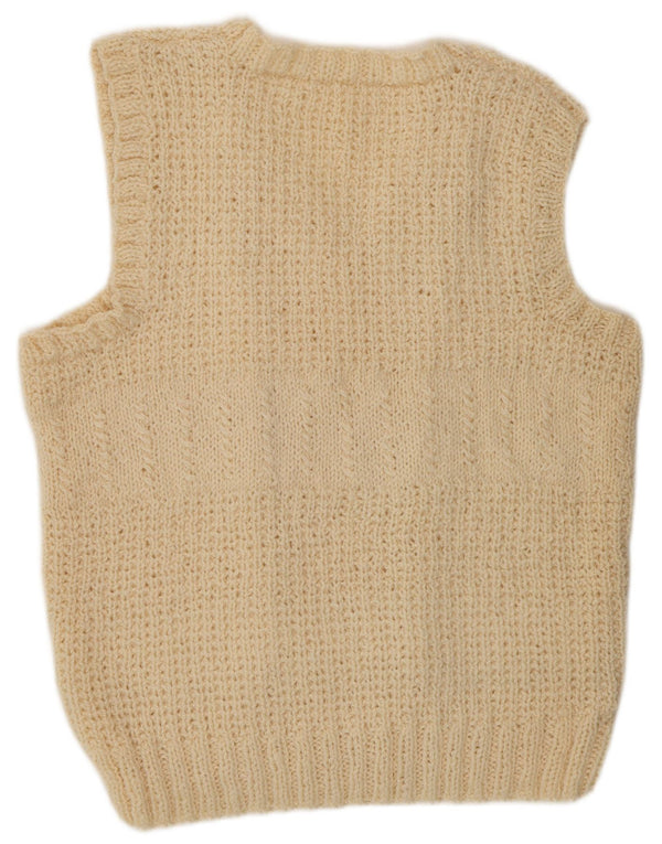 Vintage mujer chaleco camiseta sin mangas Reino Unido 18 XL blanco apagado