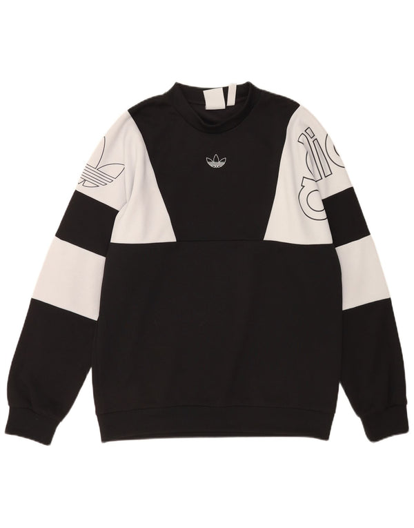 Adidas Hombre Sudadera Gráfica Jumper Medium Negro Colorblock Poliéster
