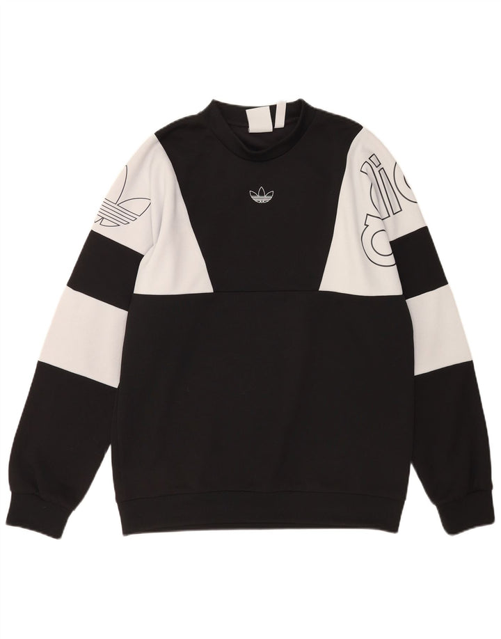 Adidas Hombre Sudadera Gráfica Jumper Medium Negro Colorblock Poliéster