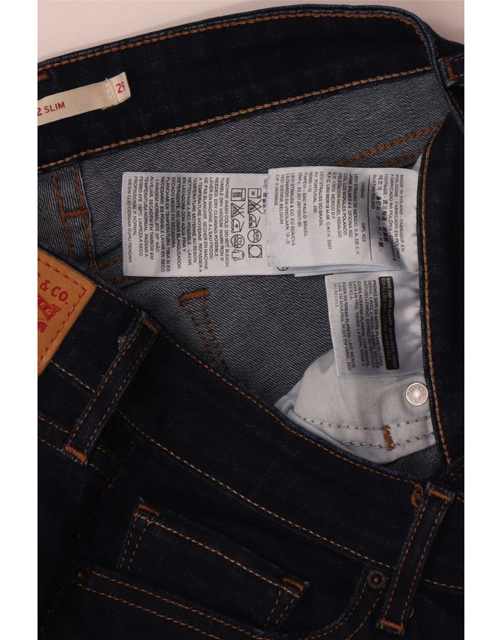 Levi's Mujer 712 Slim Jeans W29 L26 Algodón Azul Marino