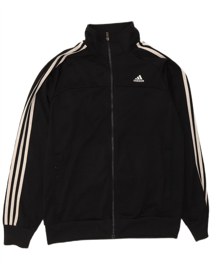 Adidas - Chaqueta de chándal para hombre, talla 40/42, poliéster negro mediano