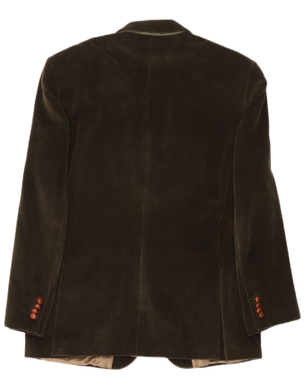 Vintage Hombres 3 Botones Pana Blazer Chaqueta IT 54 2XL Caqui Viscosa