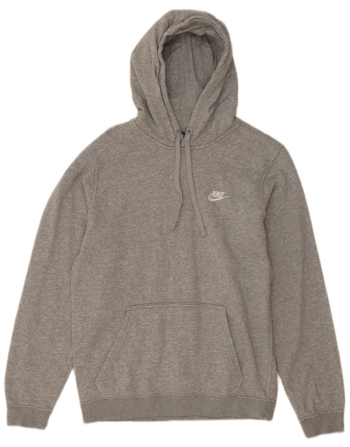 NIKE Jersey con capucha para hombre, talla pequeña, algodón moteado gris