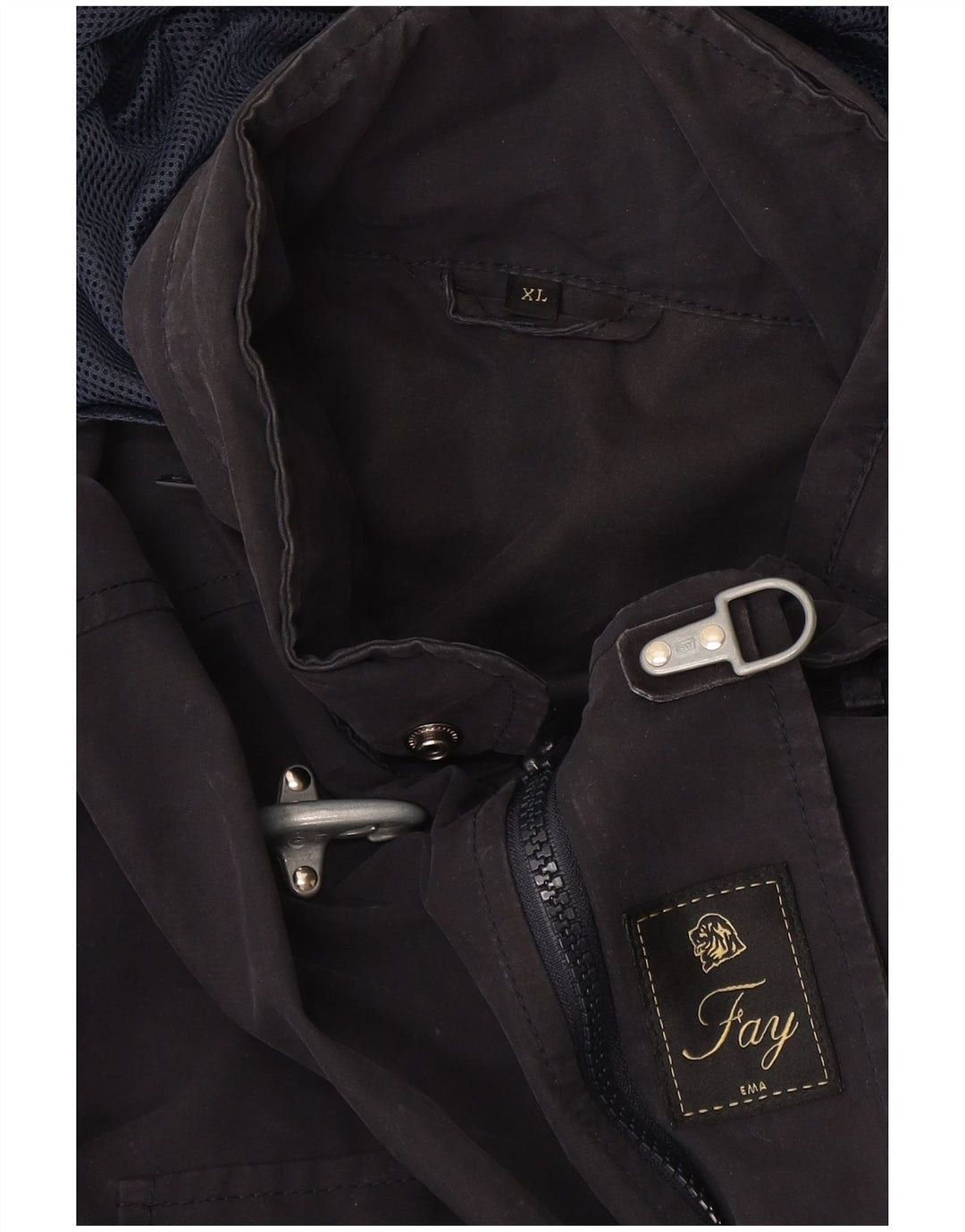 Fay Chaqueta utilitaria con capucha para hombre UK 42 XL Azul marino
