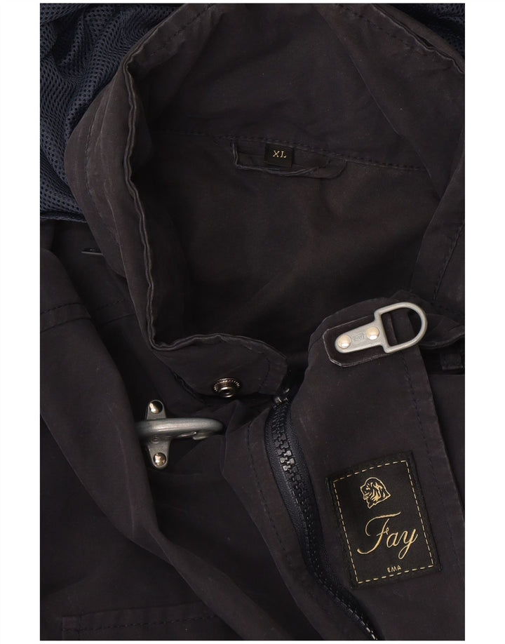 Fay Chaqueta utilitaria con capucha para hombre UK 42 XL Azul marino