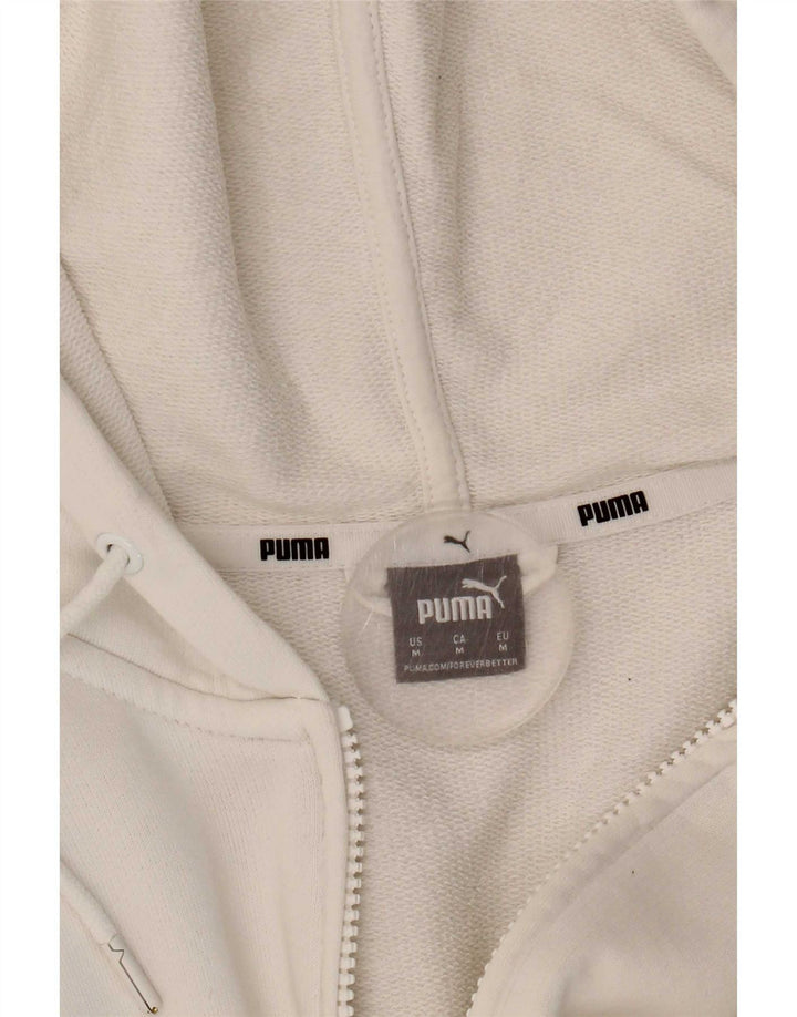 Puma Mujer Crop Zip Sudadera con capucha UK 14 Medium Blanco