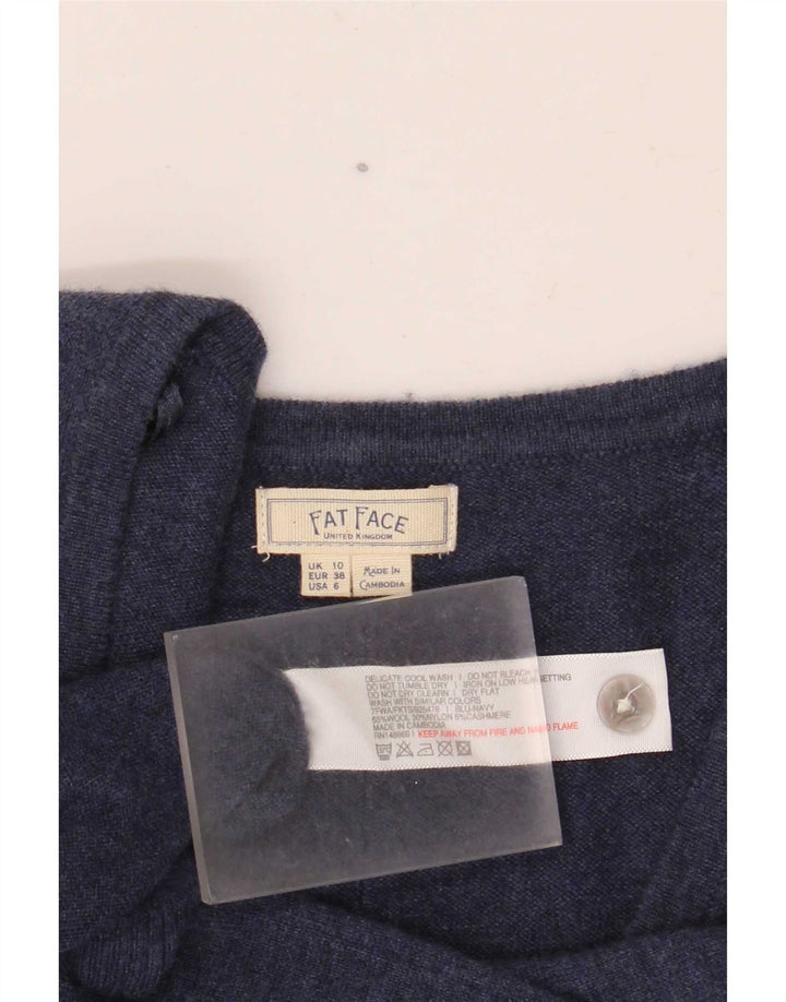 Suéter tipo cárdigan para mujer Fat Face UK 10 Small Lana azul marino