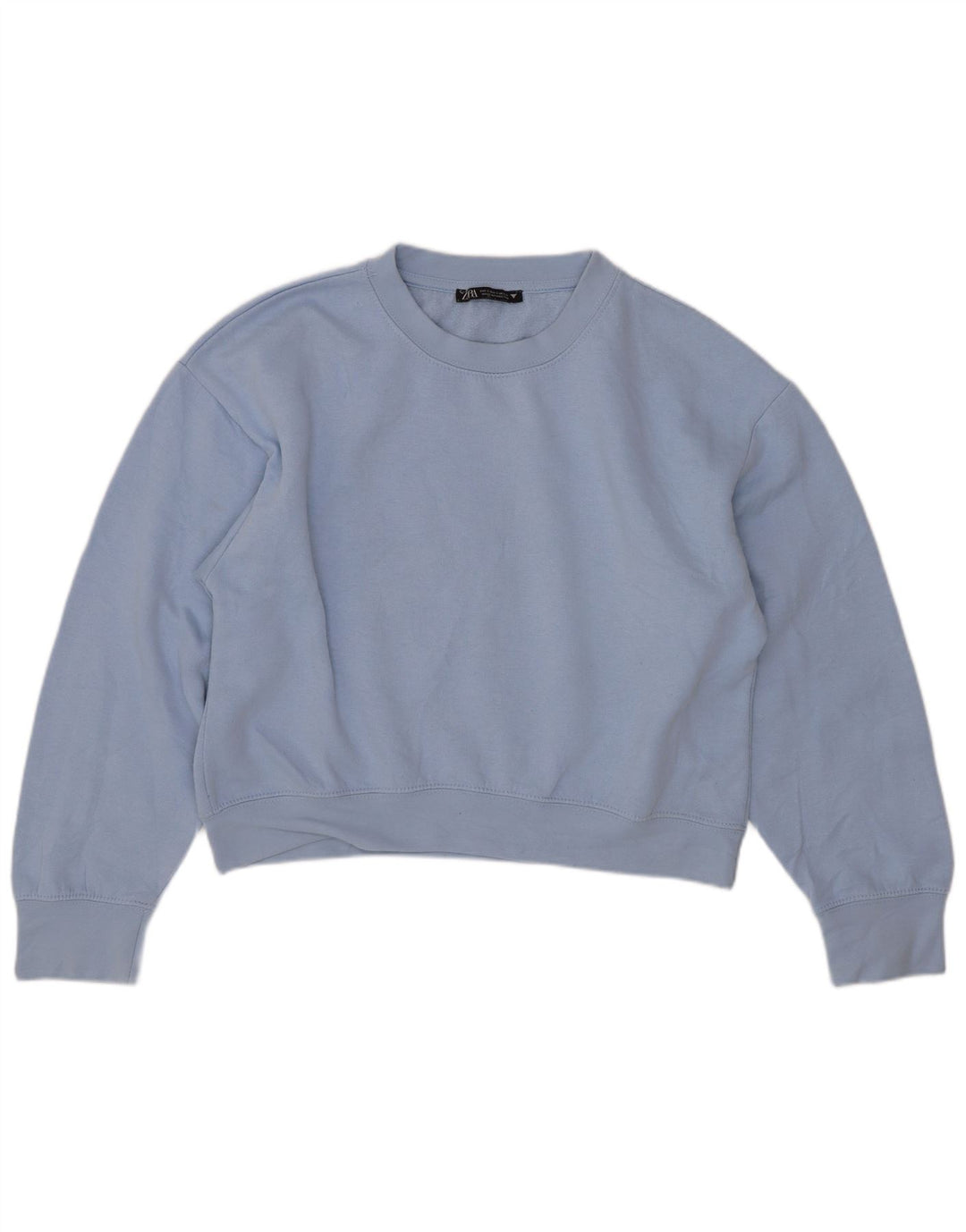 Zara Mujer Crop Oversize Sudadera Jumper UK 10 Small Azul