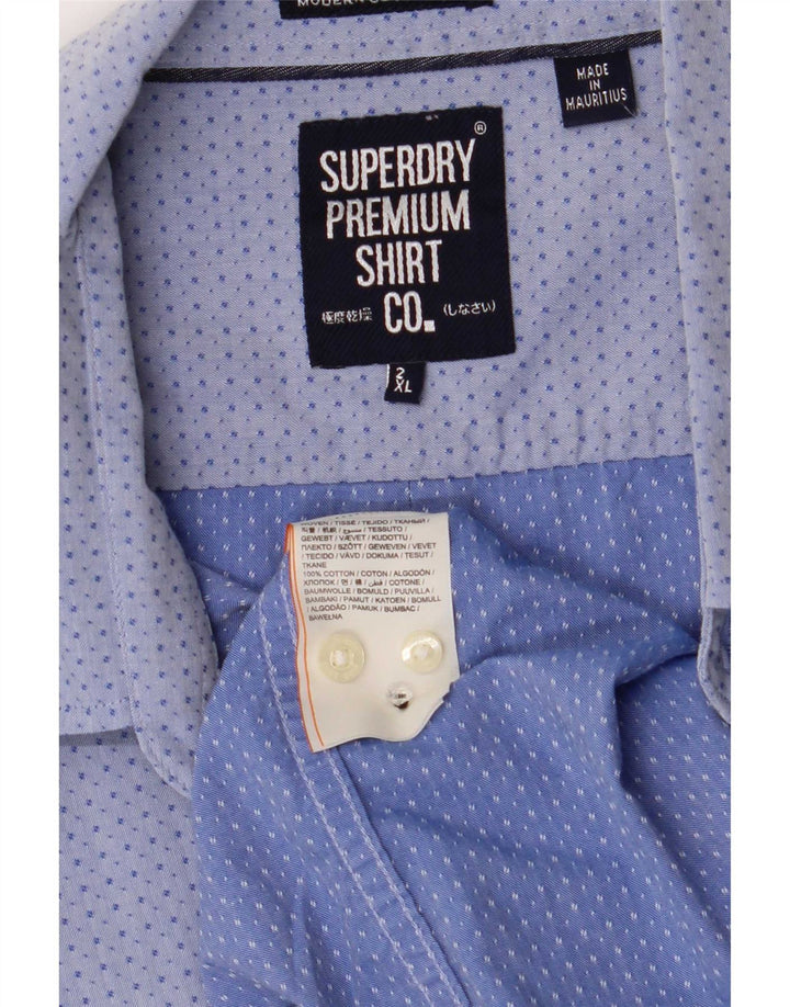 Camisa Superdry para hombre 2XL Algodón con manchas azules
