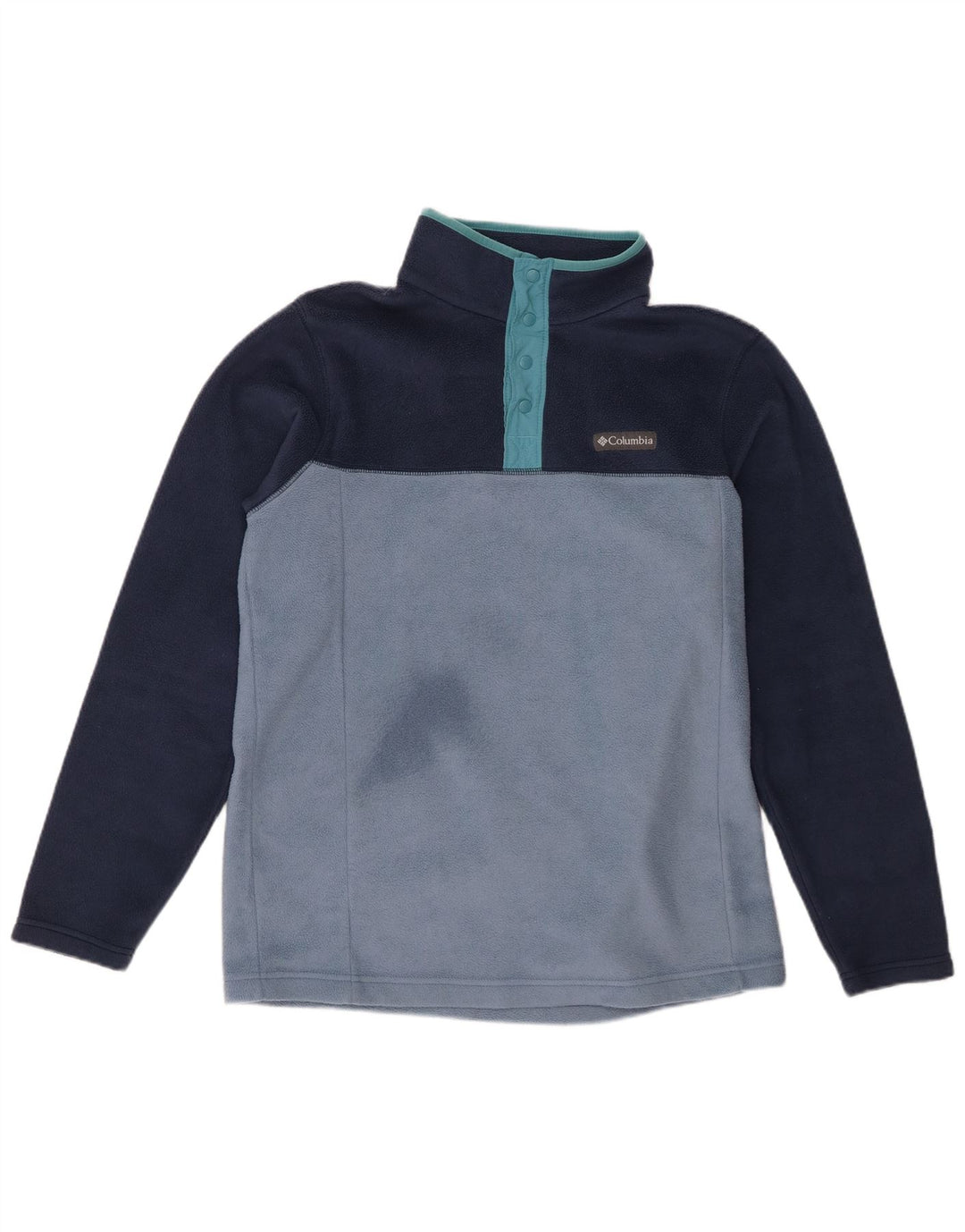 Columbia Jersey tipo jersey con cremallera en el cuello para hombre, color azul marino mediano