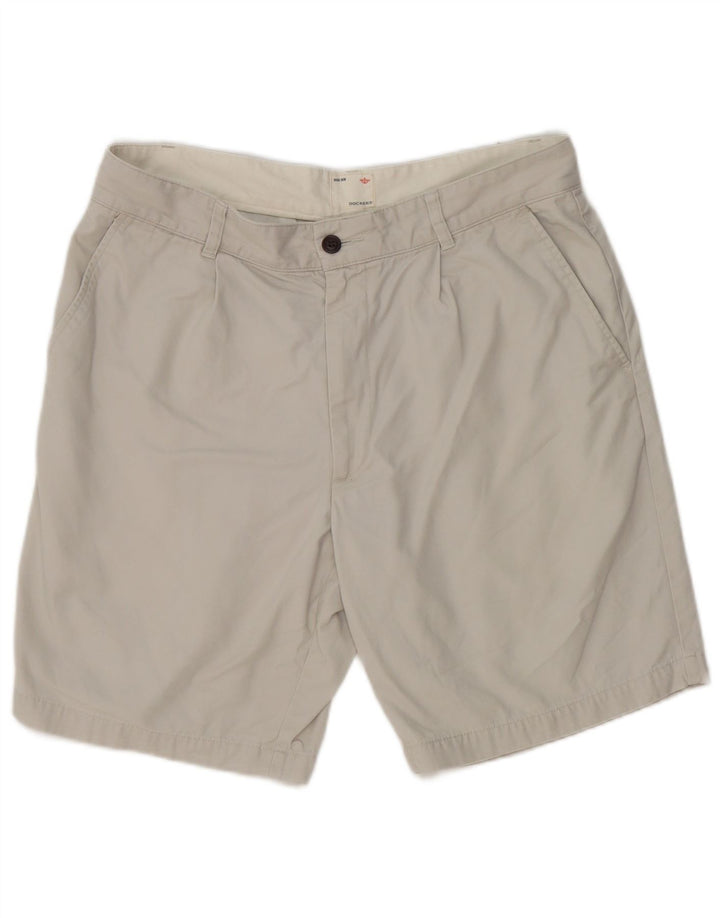 Dockers Mens Khakis Chino Shorts W34 Grande Gris Algodón