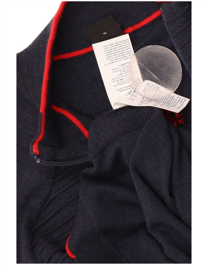 HUGO BOSS Suéter tipo jersey con cuello y cremallera para hombre Poliéster azul marino medio