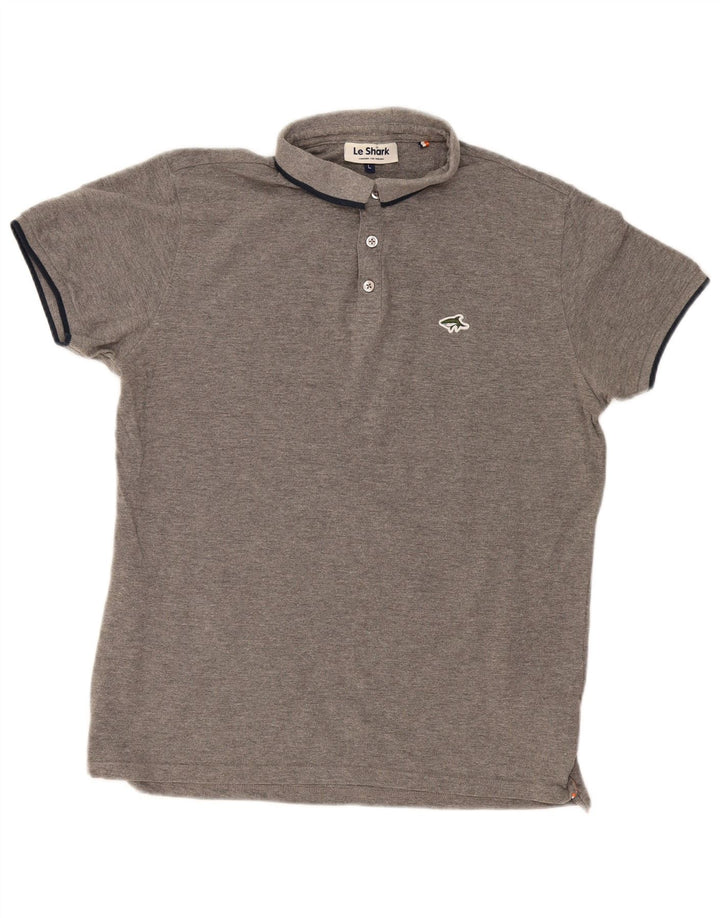 Polo Le Shark Hombre Grande Gris Algodón