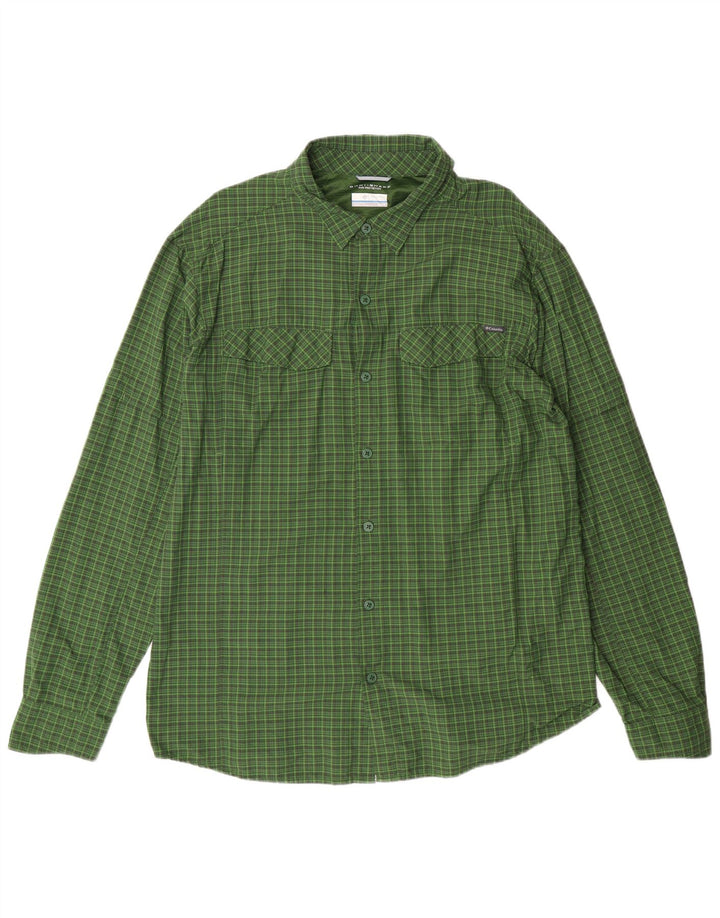 Camisa Columbia Omni-Shade A Cuadros XL Nylon A Cuadros Verde Hombre