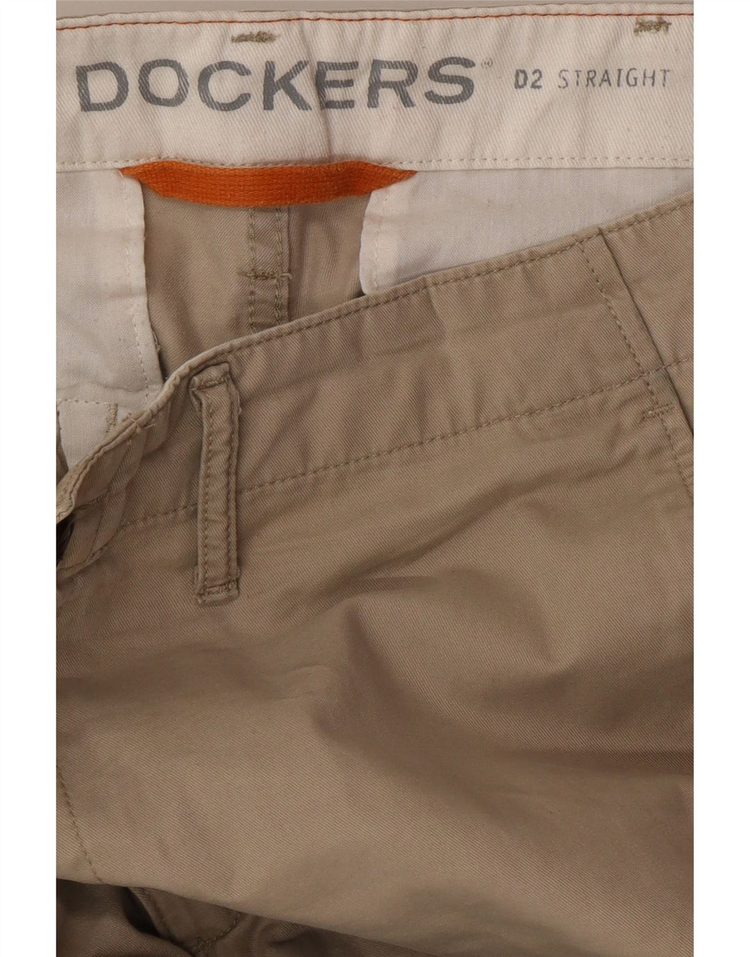 DOCKERS Pantalón chino recto para hombre W32 L34 Beige Algodón Clásico