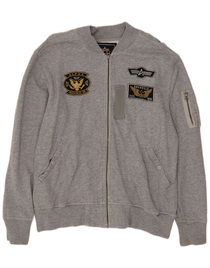 ALPHA INDUSTRIES Chaqueta superior de chándal para hombre Gris medio